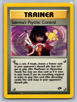 Sabrina's Psychic Control 121/132 Uncommon Gym Challenge Pokemon Unlimited NM - Image 1