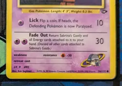 Sabrina's Gastly 96/132 Common Gym Challenge Pokemon Unlimited Moderately Played - Image 3