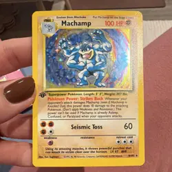 Machamp 8/102 Base Set Holo Rare Unlimited 100 HP English Pokemon Card - Image 1