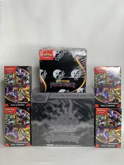 Pokemon TCG Mega Evolution Pitch Black Booster Box + Bundle x 4 + ETB NEW Sealed - Image 1