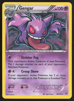 Pokemon TCG | Gengar 60/162 | BREAKthrough Holo Rare | Moderately Played - Image 2