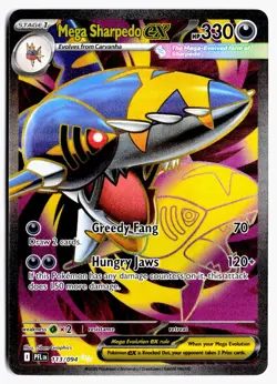 Mega Sharpedo ex 113/094 Ultra Rare Phantasmal Flames Pokemon Holo NM - Image 1