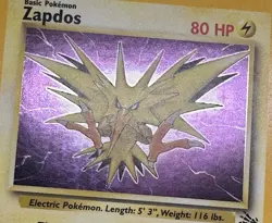 Pokemon TCG Zapdos 15/62 1999 Fossil Holo Unlimited NM WOTC Vintage - Image 5
