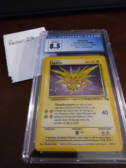 1999 Pokemon Fossil Unlimited ZAPDOS - 15/62 - Holo - CGC 8.5 NM/Mint+ - Image 1