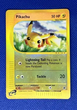 Pikachu - 124/165 - Pokemon Expedition Reverse Holo Rare Card LP - Image 1