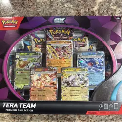 Pokemon Tera Team EX Premium Collection 5 Foils 9 TCG Booster Packs NEW Sealed - Image 1