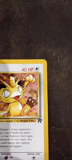 Pokemon Meowth - 62/82 - Common 1st Edition - Team Rocket NM vintage - Image 3