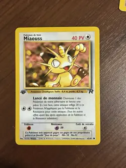 2001 Pokemon TCG FRENCH 1st Edition Rocket Miaouss-Meowth 62/82 NM - Image 1