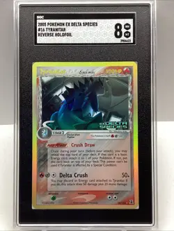 2005 POKEMON EX DELTA SPECIES #16 TYRANITAR REVERSE HOLOFOIL SGC 8 - Image 1