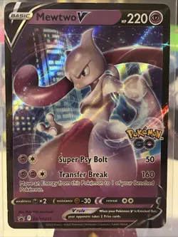 Pokemon TCG Mewtwo V Sword & Shield SWSH223 Holo Promo Promo MP - Image 1