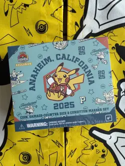2025 Pokemon Worlds Varsity Pikachu Coin Damage Counter Dice Marker Set Anaheim - Image 1