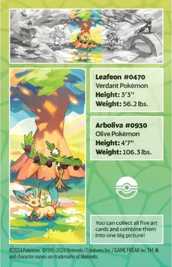 Pokemon Vibrant Paldea Collectable Mini Tin Arboliva Leafeon 2 Packs Pokemon - Image 4
