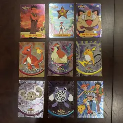9 Topps Pokemon Card Lot Holo/Foil TV Animation Edition Vintage TCG 1999 Pidgey - Image 2