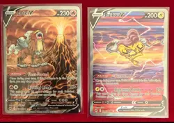 Pokemon TCG Card Lot of 2 Full Art - Ultra Rare - Entei V- Raikou V Texture Holo - Image 1