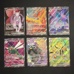 Pokemon TCG Destined Rivals Holo Full Art 6-Card Lot EN Mewtwo ex 213/182 Moltr - Image 1