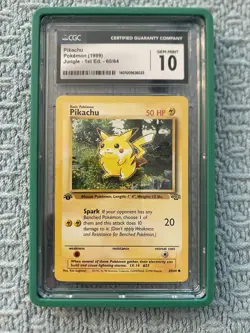 Pokemon TCG Jungle Pikachu 1st Edition 1999 Card 60/64 CGC Gem Mint 10 - Image 1