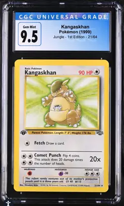 Kangaskhan 21/64 Jungle 1st Edition Non Holo CGC 10 Gem Mint Rare Pokemon - Image 1