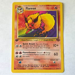 Pokemon TCG Flareon 19/64 Jungle 1st Edition Rare Regular 70 HP 1999 EN - Image 1