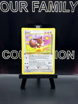 1st Edition Eevee 51/64 Jungle Set Rare Vintage 1999 Pokemon Card - LP - Image 1