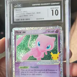Pokemon Celebrations Classic Collection Mew ex 88/92 Holo 2021 CGC 10 - Image 1