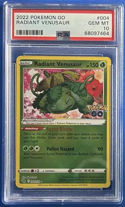 Radiant Venusaur 004/078 Pokemon GO Holo PSA 10 - Image 1