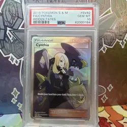 2019 Pokemon Hidden Fates Cynthia Full Art #SV82 PSA 10 GEM MINT Shiny Vault - Image 1