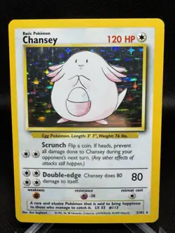 Chansey 3/102 Holo 1999 WOTC Pokemon TCG Base Set Unlimited Rare LP/MP - Image 1