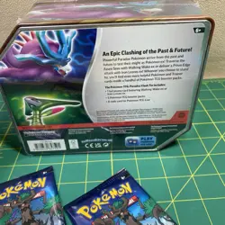 Pokemon Lot Sealed Paradox Clash Tin Iron Leaves Ex Tin + 2 Trick or trade packs - Image 3
