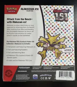 TCG Scarlet & Violet Alakazam EX Pokemon 151 Collection Box Factory Sealed - Image 2
