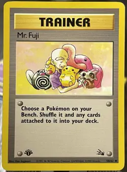 Pokemon 🔥 Mr. Fuji Uncommon Fossil 58/62 1st Edition NM - Image 1