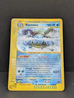 Blastoise 004/165 Expedition Base Set Holo Ultra Rare Pokemon TCG Nintendo inked - Image 3