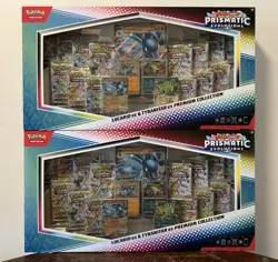 Two (2) Pokemon Prismatic Evolutions Lucario ex & Tyranitar ex Premium Boxes - Image 1