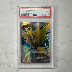 PSA 9 Pokemon TCG Zapdos 29/83 XY Generations Full Art Ultra Rare Holo 2016 - Image 1