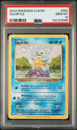 Pokemon TCG Squirtle Classic Collection Blastoise 001/034 GEM MINT PSA 10 - Image 1