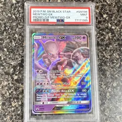 PSA 9 Pokemon TCG 2019 Mewtwo GX SM Black Star Promo SM196 Holo - Image 1