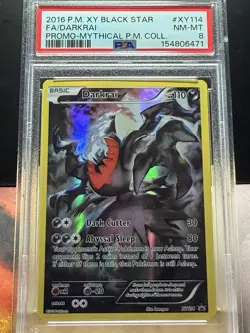 2016 Pokemon XY Black Star Promo Darkrai #XY114 Mythical Pokemon Collection PSA8 - Image 1