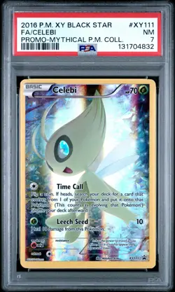 POKEMON XY BLACK STAR MYTHICAL COLLECTION CELEBI #XY111 PSA 7 NM #131704832 - Image 1