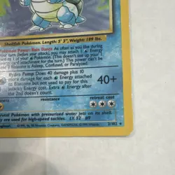 Pokemon TCG Blastoise 2/102 Base Set Holo Rare English 100 HP Stage 2 1999 - Image 4