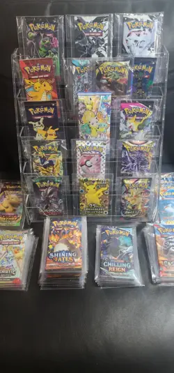 Pokemon TCG 75 Sealed Booster Pack Lot Art Sets 151 Shining Fates & More - Image 1