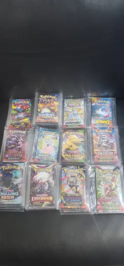 Pokemon TCG 75 Sealed Booster Pack Lot Art Sets 151 Shining Fates & More - Image 3