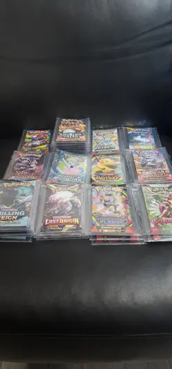 Pokemon TCG 75 Sealed Booster Pack Lot Art Sets 151 Shining Fates & More - Image 4
