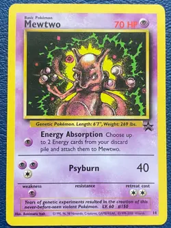 Mewtwo 14 black star promo Vintage 2000 WOTC Pokemon Benimaru Itoh - MP - Image 1