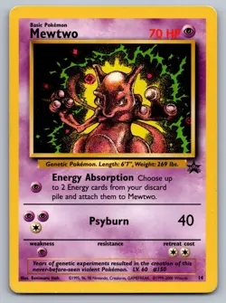 Mewtwo 14 Promo Wizards Black Star Promos Pokemon MP - Image 1
