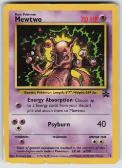 Mewtwo 14 Promo Wizards Black Star Promos Pokemon Damaged - Image 1