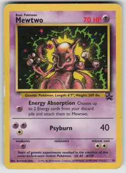Mewtwo 14 Promo Wizards Black Star Promos Pokemon Heavily Played - Image 1