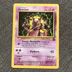 Mewtwo WOTC Black Star Promo #14 LP - Vintage Pokemon TCG - Image 1