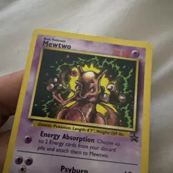 Mewtwo Pokemon The Movie Card Black Star Promo #14 RARE Pokemon Card MP - Image 2
