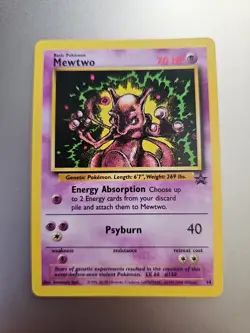 Pokemon TCG Mewtwo Promo #14 MP Wizards Black Star Promos, Vintage 2000 - Image 1