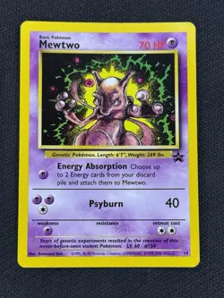 Pokemon TCG Mewtwo 14 Black Star Promo Wotc Card Near Mint Condition - Image 1