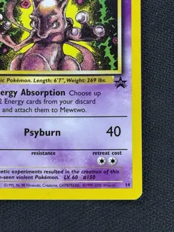Pokemon TCG Mewtwo 14 Black Star Promo Wotc Card Near Mint Condition - Image 4